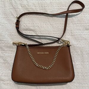 Michael Kors Tan Crossbody Bag with Gold Chain